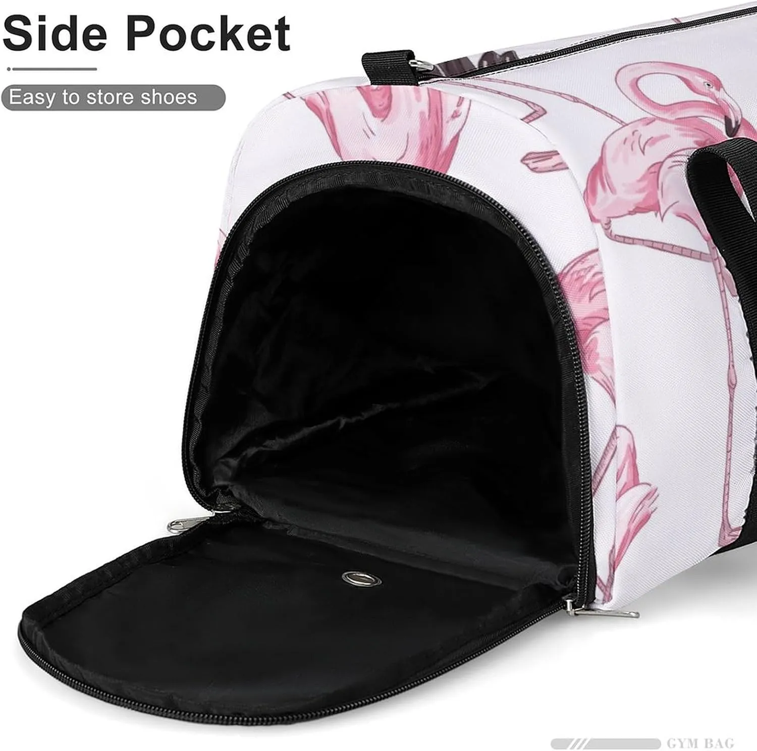 Sport Gym Duffel with Shoe Compartment Wet Pocket, Colorful-pink-flamingos Shoulder Travel Bag for Women Men, style