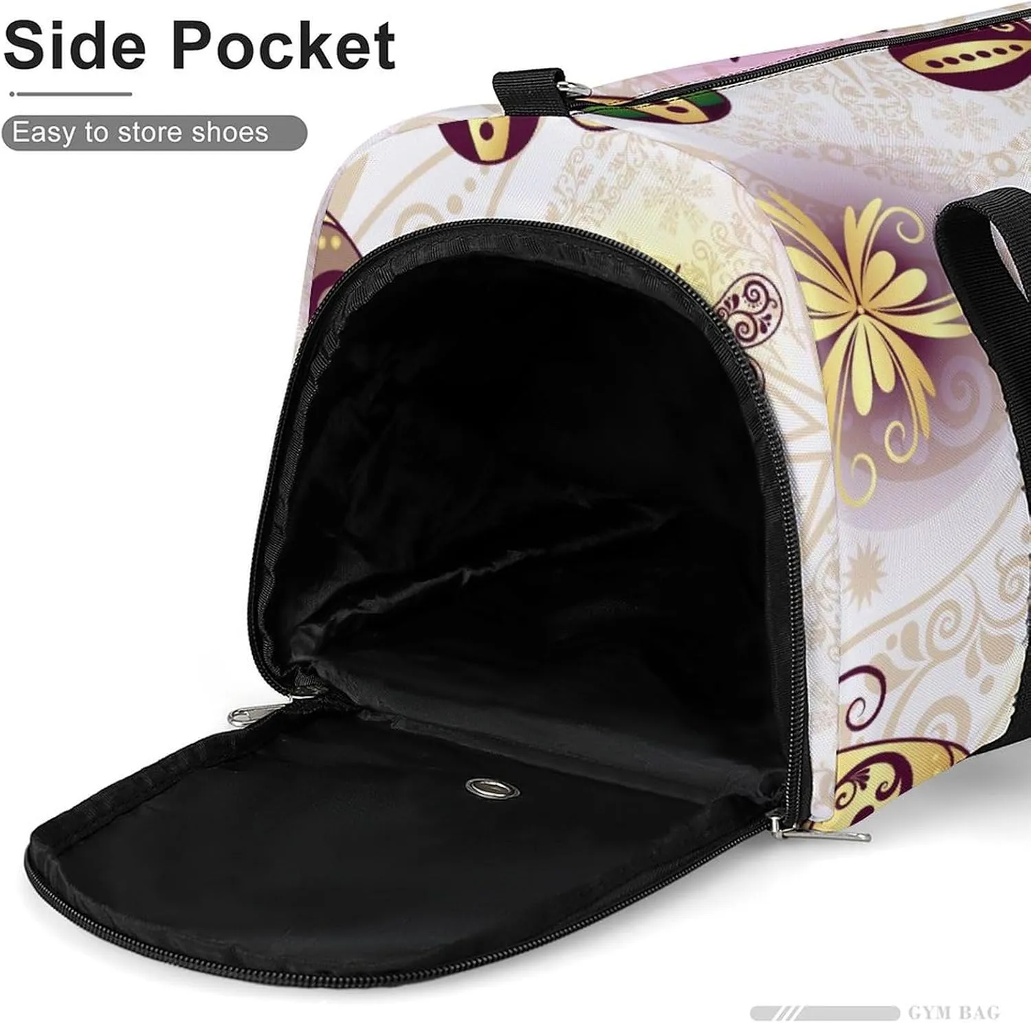 Sport Gym Duffel with Shoe Compartment Wet Pocket, Spring-colorful-butterflies Shoulder Travel Bag for Women Men, style-3
