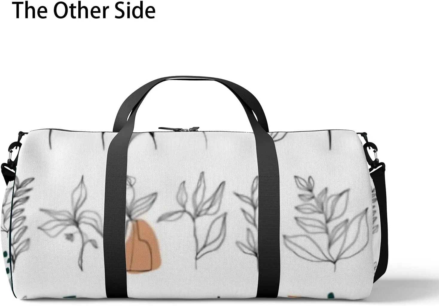 Sports Gym Bag for Women and Men Waterproof Abstract Line Art Floral Elements Doodle Shapes Duffel Bag Lightweight Carryon Traveling Boarding Gripsack