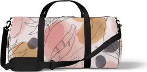 Sports Gym Bag for Women and Men Waterproof Abstract Tropical Leaf Flower Duffel Bag Lightweight Carryon Traveling Boarding Gripsack