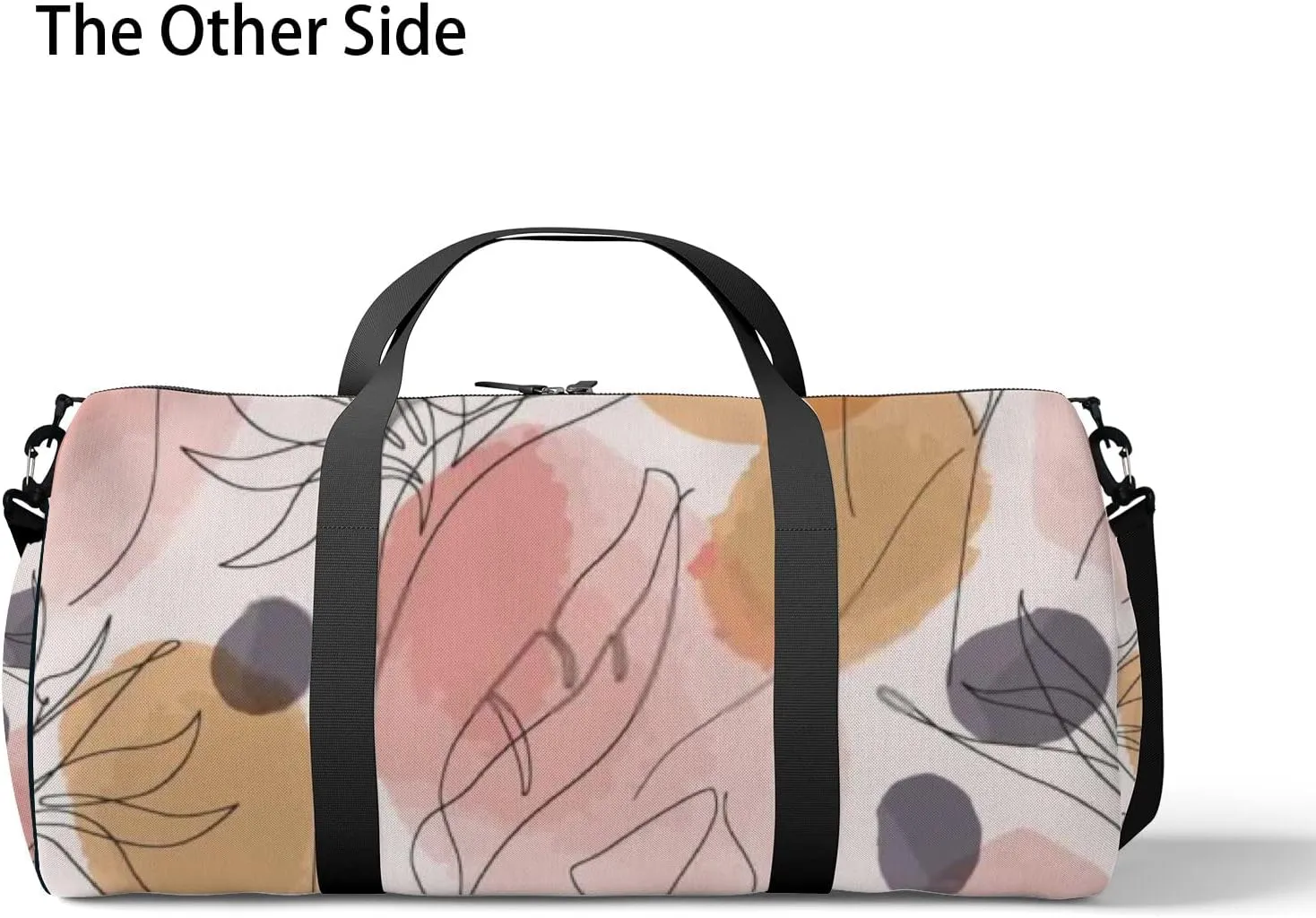 Sports Gym Bag for Women and Men Waterproof Abstract Tropical Leaf Flower Duffel Bag Lightweight Carryon Traveling Boarding Gripsack