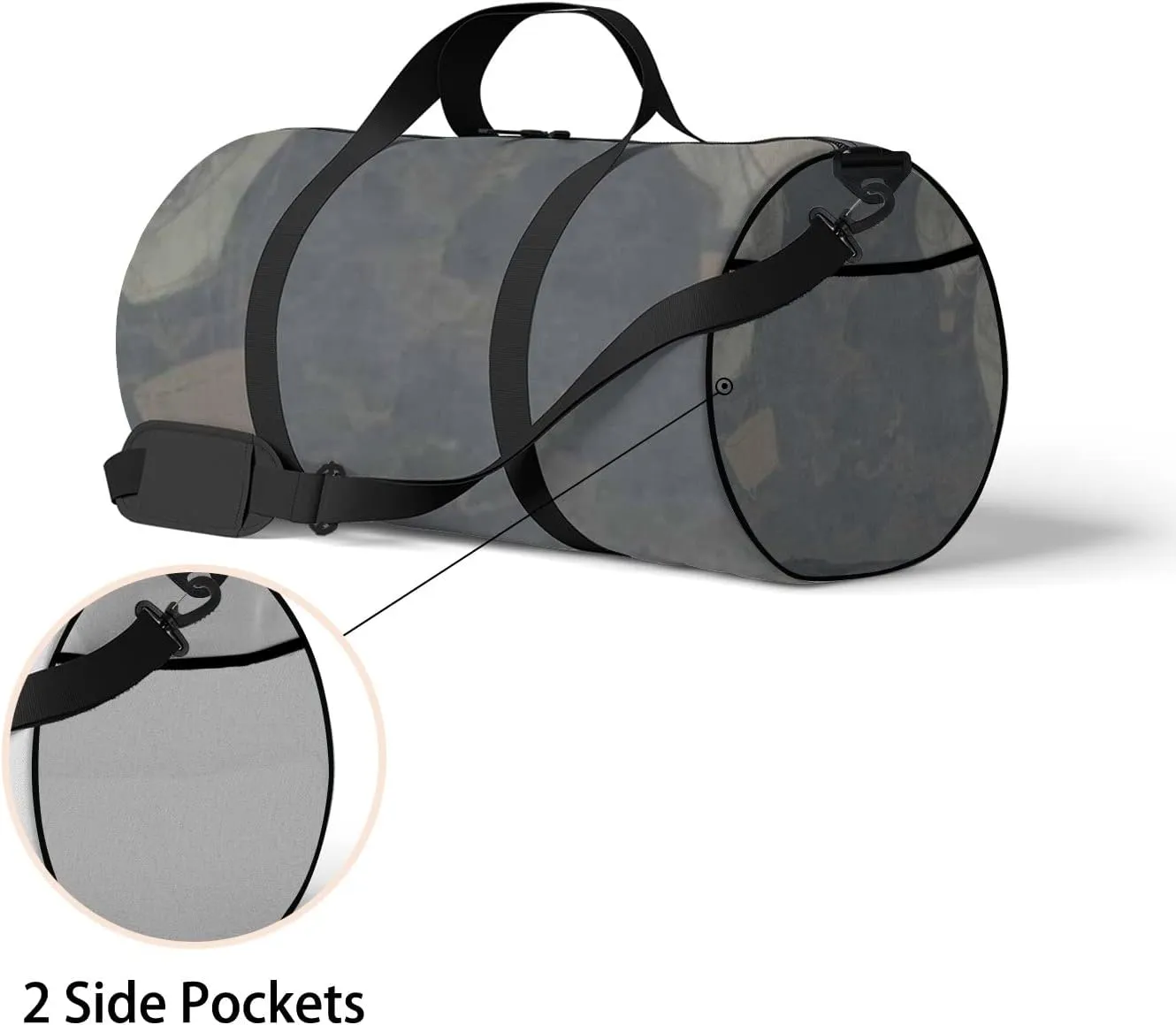 Sports Gym Bag for Women and Men Waterproof Air Balloons Painted Dark Blue Duffel Bag Lightweight Carryon Traveling Boarding Gripsack
