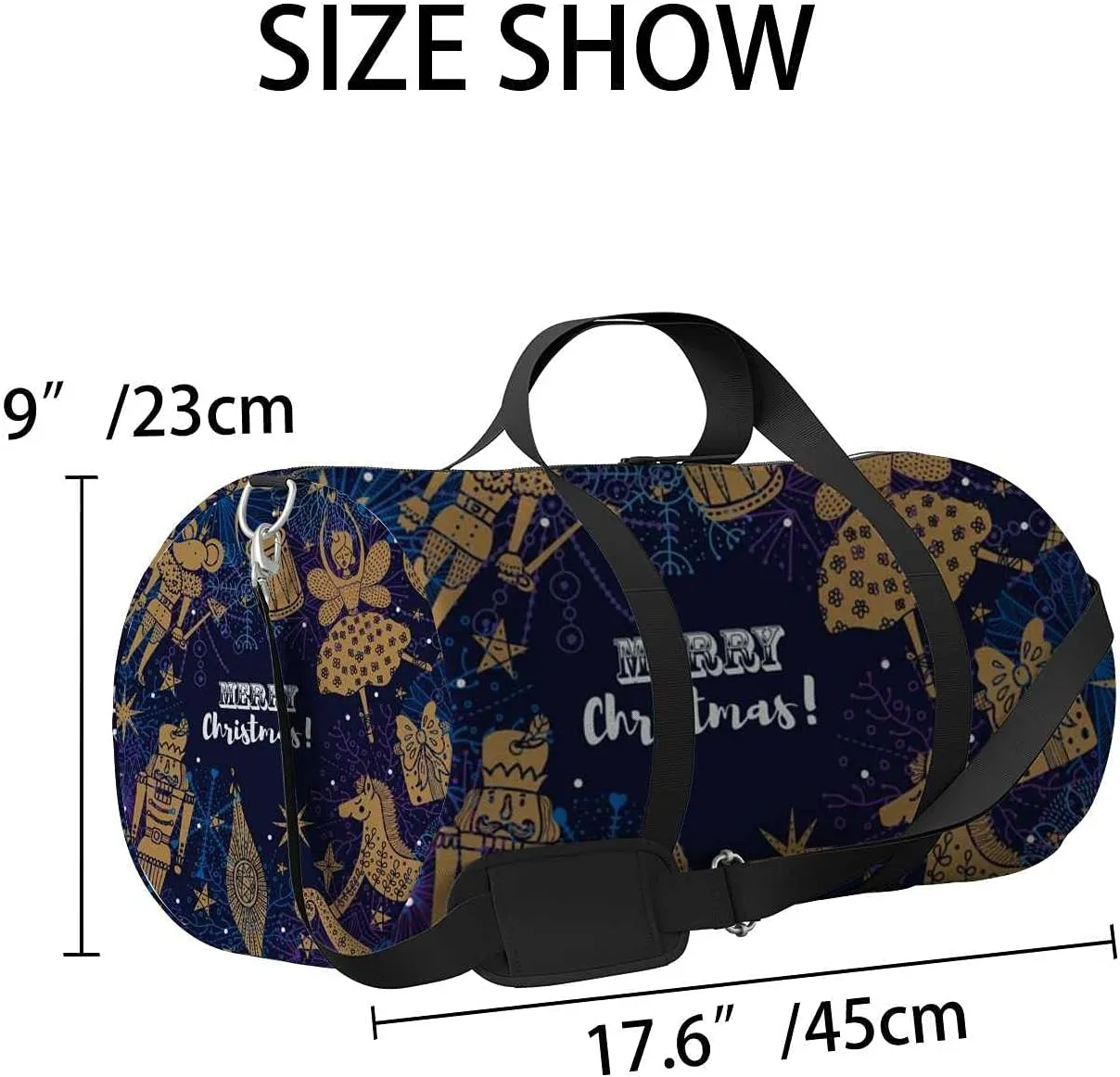 Sports Gym Bag for Women and Men Waterproof Cute Christmas Duffel Bag Lightweight Carryon Traveling Boarding Gripsack