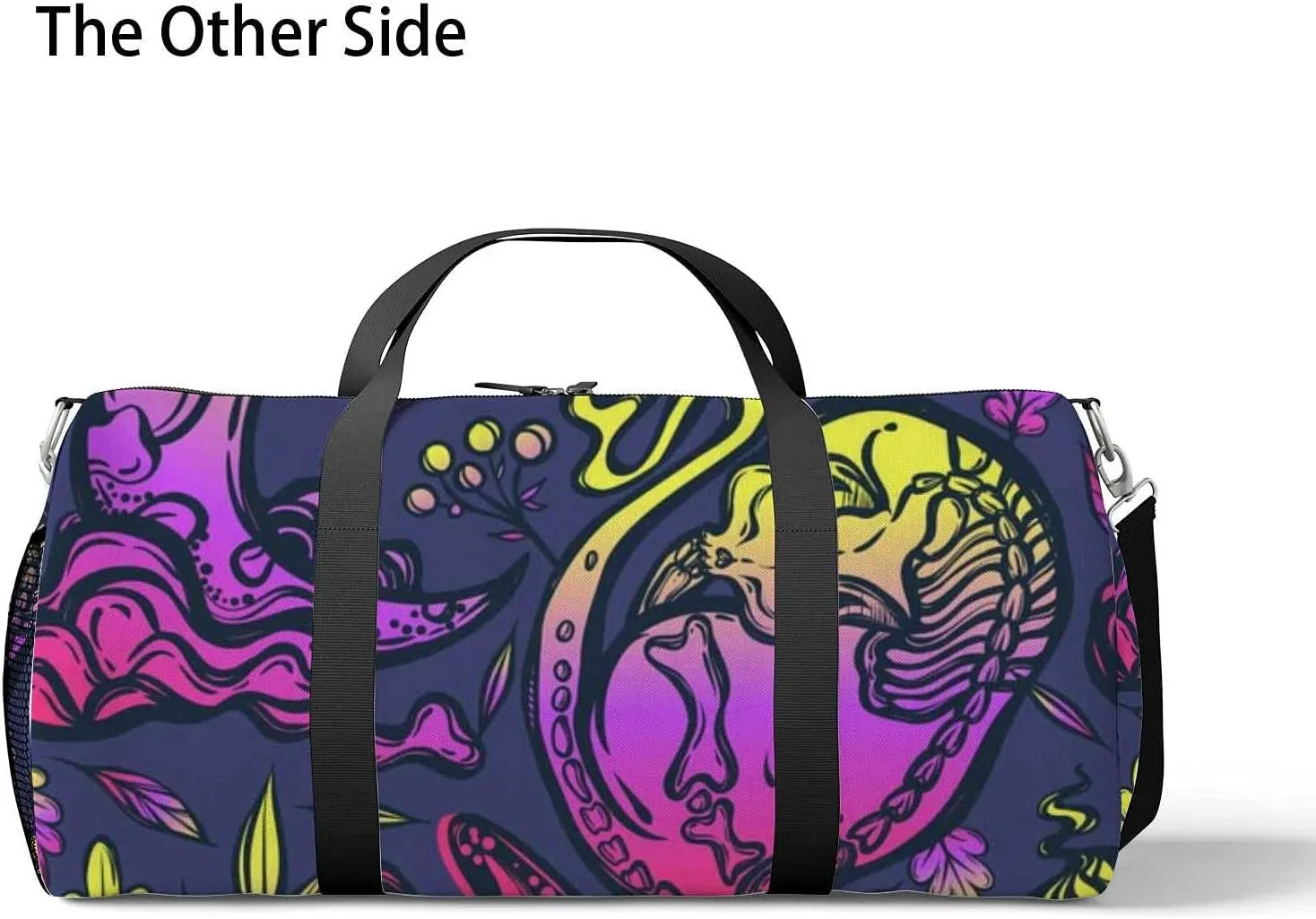 Sports Gym Bag for Women and Men Waterproof Halloween Composition Cat Duffel Bag Lightweight Carryon Traveling Boarding Gripsack
