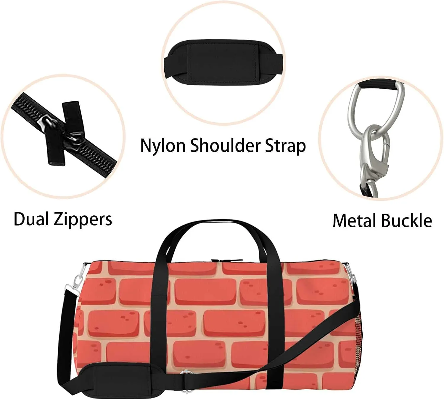 Sports Gym Bag for Women and Men Waterproof Pattern Cartoon Wall Coral Duffel Bag Lightweight Carryon Traveling Boarding Gripsack