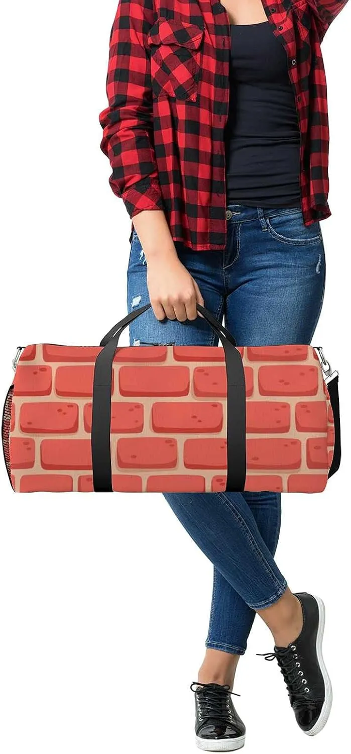 Sports Gym Bag for Women and Men Waterproof Pattern Cartoon Wall Coral Duffel Bag Lightweight Carryon Traveling Boarding Gripsack
