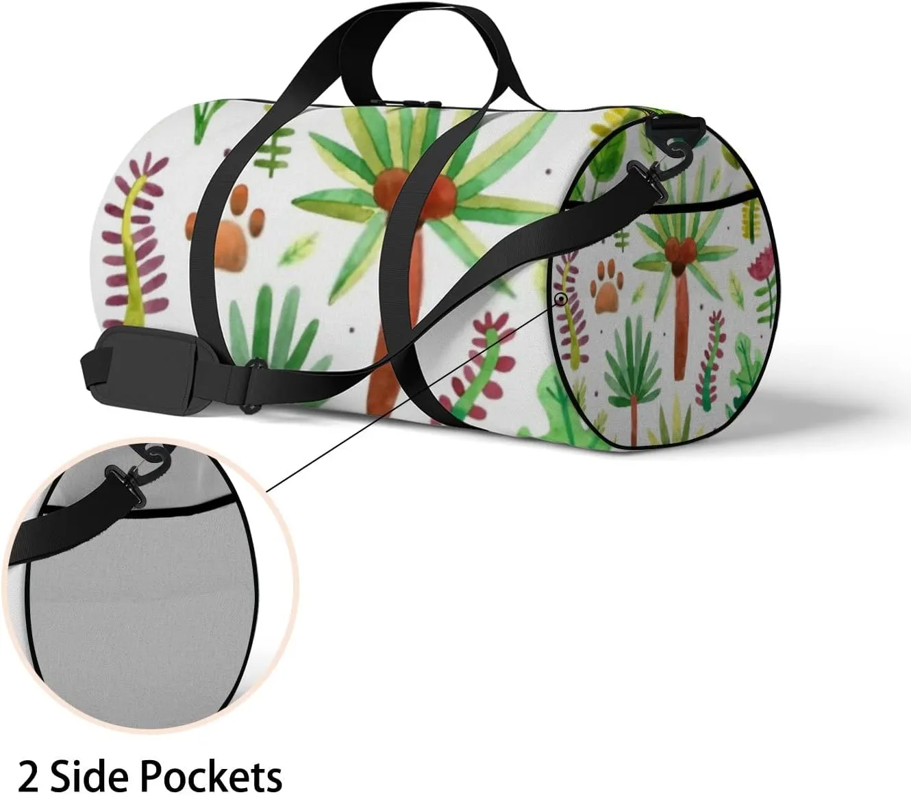 Sports Gym Bag for Women and Men Waterproof Rainforest Jungles Tropical Tree Duffel Bag Lightweight Carryon Traveling Boarding Gripsack
