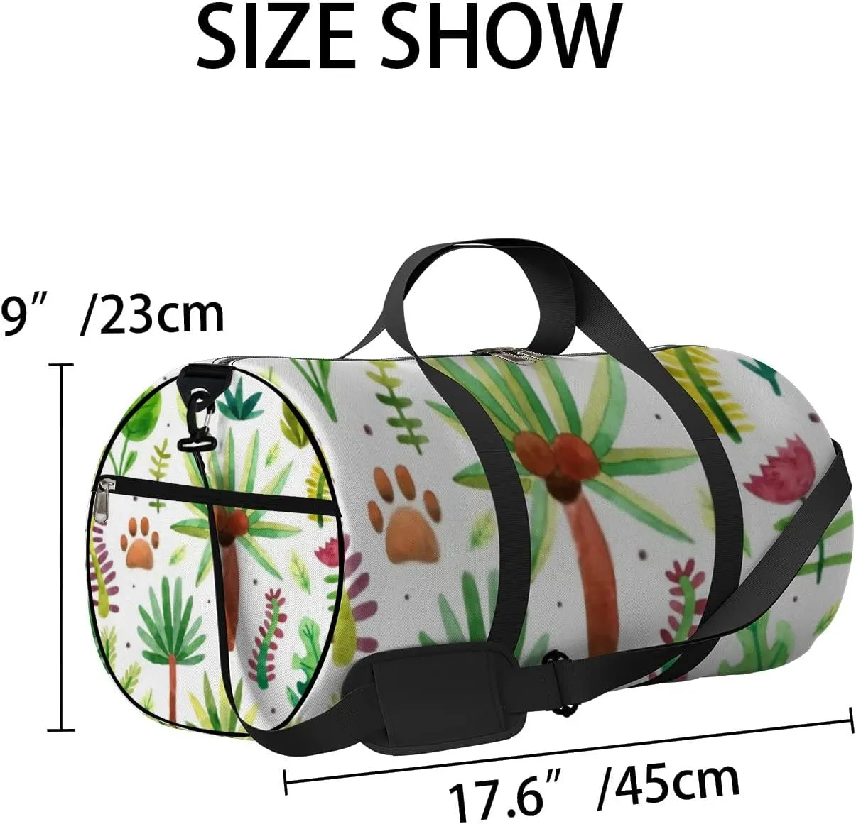 Sports Gym Bag for Women and Men Waterproof Rainforest Jungles Tropical Tree Duffel Bag Lightweight Carryon Traveling Boarding Gripsack