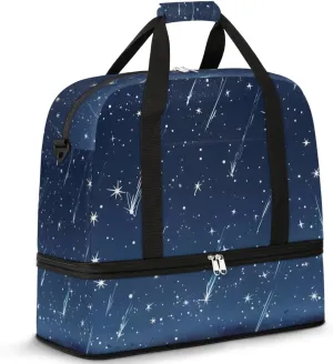 Sports Gym Bag with Wet Pocket & Shoe Compartment Personal Item Travel Bag Tote Bag for Men Women Bright Meteoric Shower Duffle Bag for Travel Sports Fitness & Workout