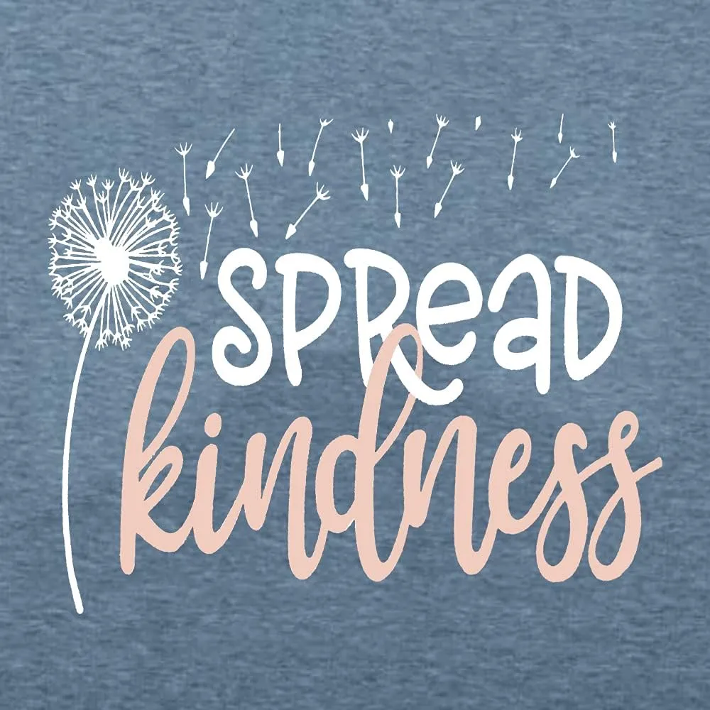 Spread Kindness T Shirt for Women Summer Dandelion Graphic Tees Casual Funny Sayings Letter Printed Cute Shirts Tops