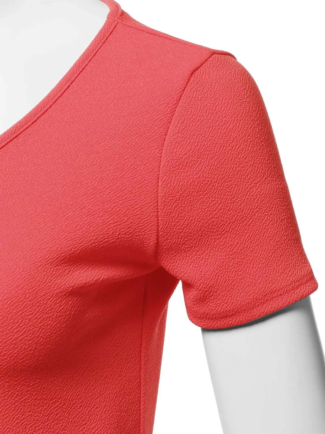 SSOULM Women's Classic Stretchy Short Sleeve Flare Peplum Blouse Top with Plus Size
