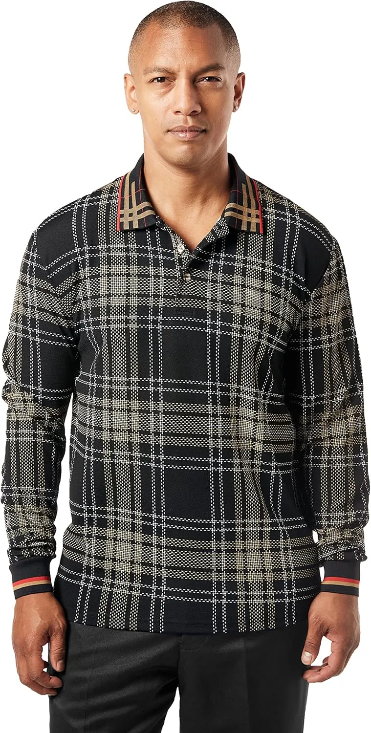 STACY ADAMS Fancy Printed Velour Polo