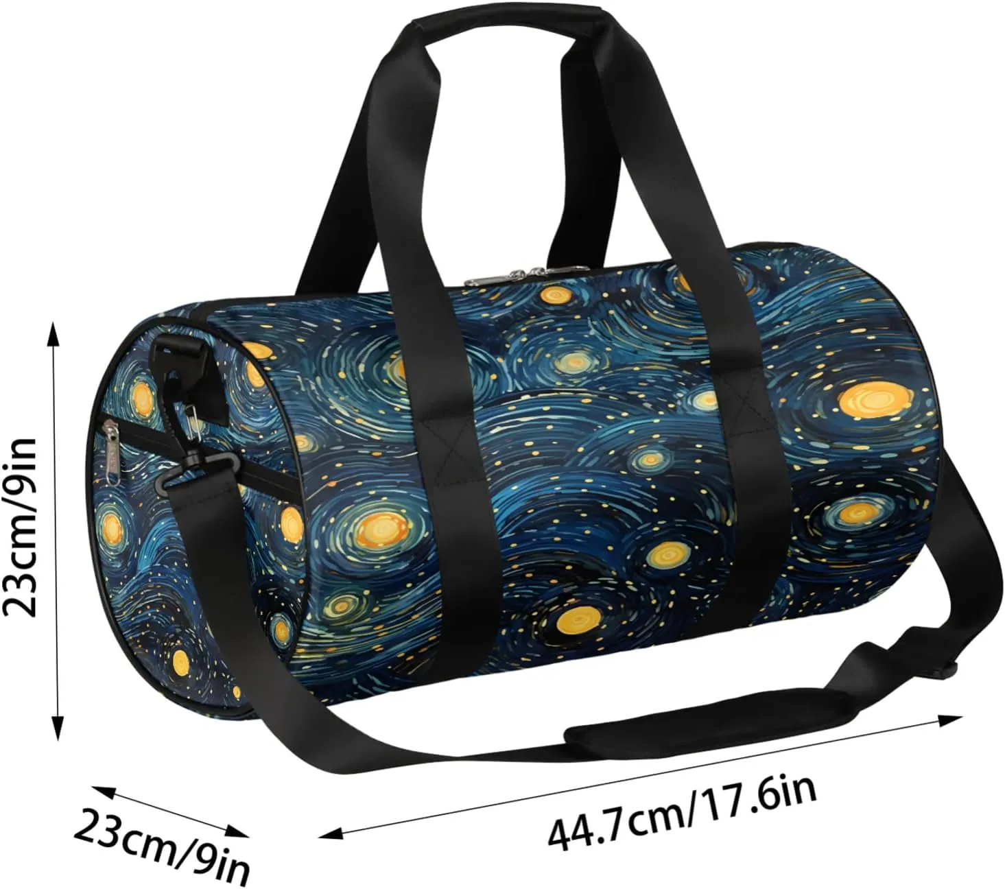 Starry Night Sky Van Gogh Sports Gym Bag for Men Women Lightweight Travel Duffle Bag with Shoulder Strap Waterproof Carry On Weekender Overnight Bag for Travel Sports Gym