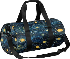 Starry Night Sky Van Gogh Sports Gym Bag for Men Women Lightweight Travel Duffle Bag with Shoulder Strap Waterproof Carry On Weekender Overnight Bag for Travel Sports Gym