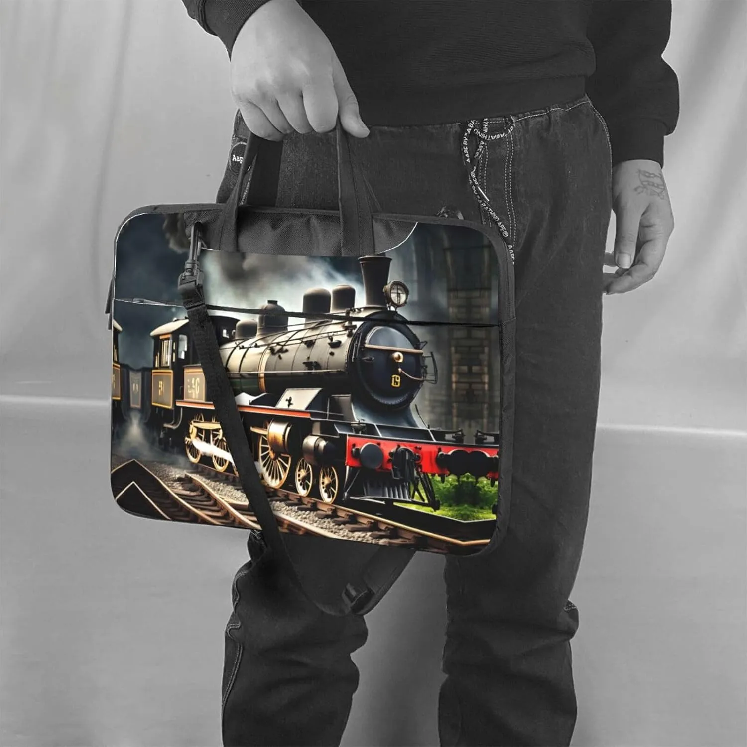 Steam Locomotive Train Print Practical Laptop Case Laptop Bag - Stylish Messenger Bag & Laptop Shoulder Bag