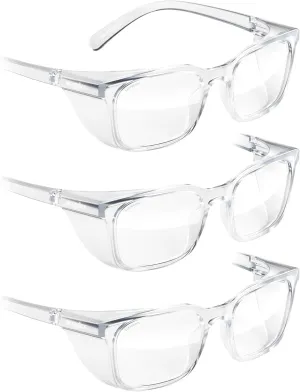 Stoggles Rectangle Z87.1 Certified Safety Glasses, Blue-Light, UV Blocking Lens, Top & Side Shield, Anti-Fog, Stylish Eyewear