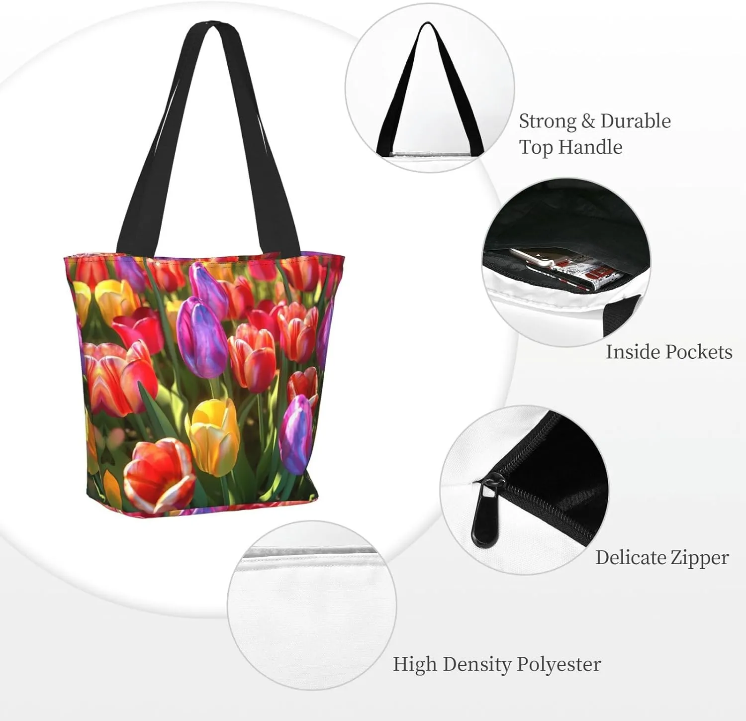 Strawberry Printed Fashionable Large Handbag And Shoulder Bag, Suitable For Various Daily Use