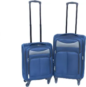 Stylish and Durable Soft Edge Cloth Suitcase, Waterproof and Wear-Resistant, Adjustable Ergonomic Handle, Navy Blue