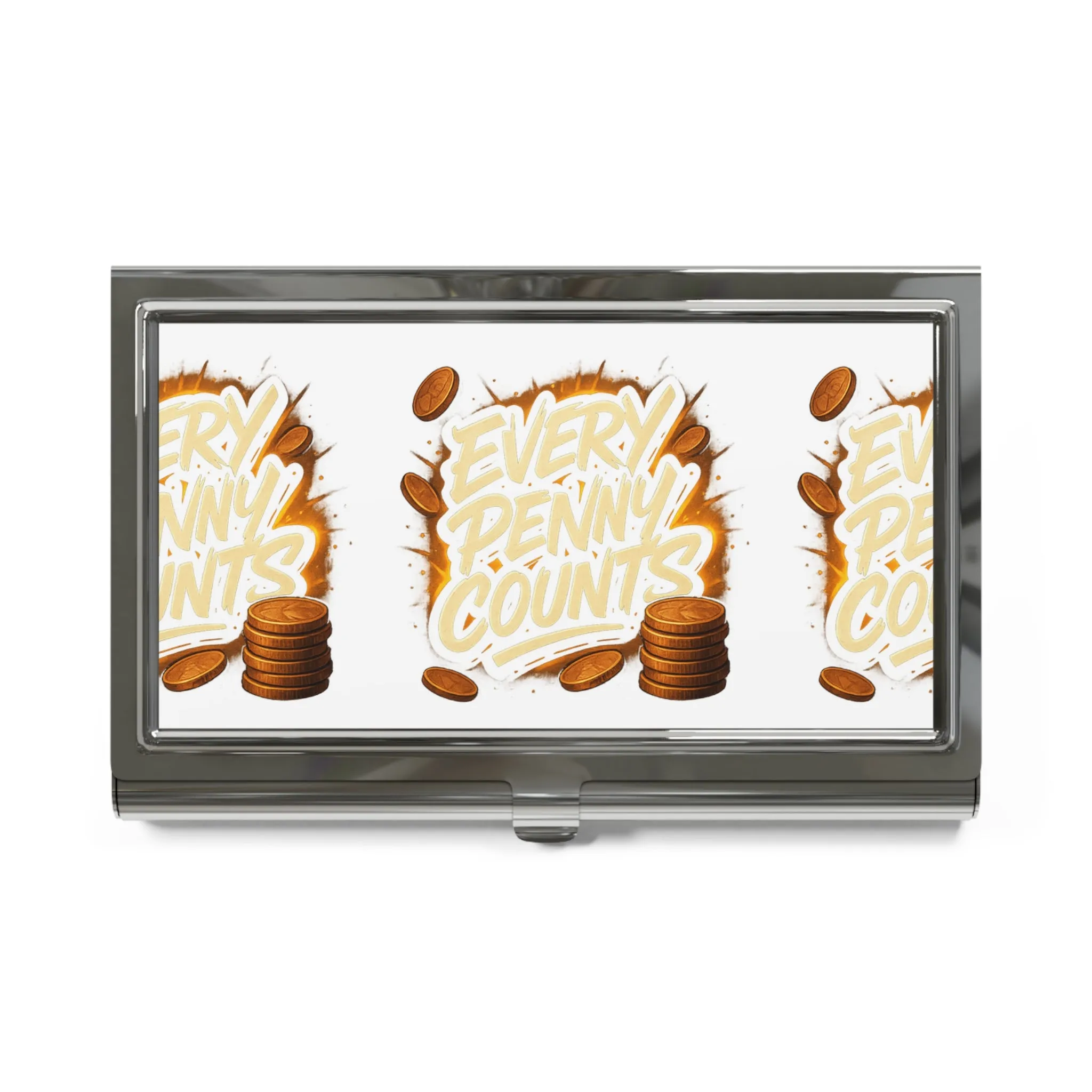 Stylish Business Card Holder - 'Every Penny Counts' Design