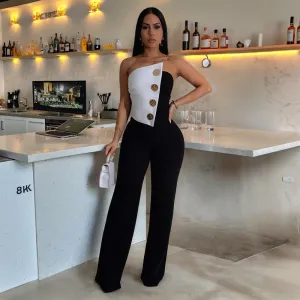 Stylish Button Jumpsuit