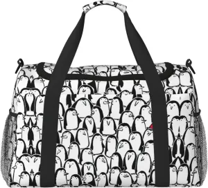 Stylish Crowd of Penguins Print Everyday Use Travel Duffle Bag Large Capacity Travel Bag Stylish Functional Bag