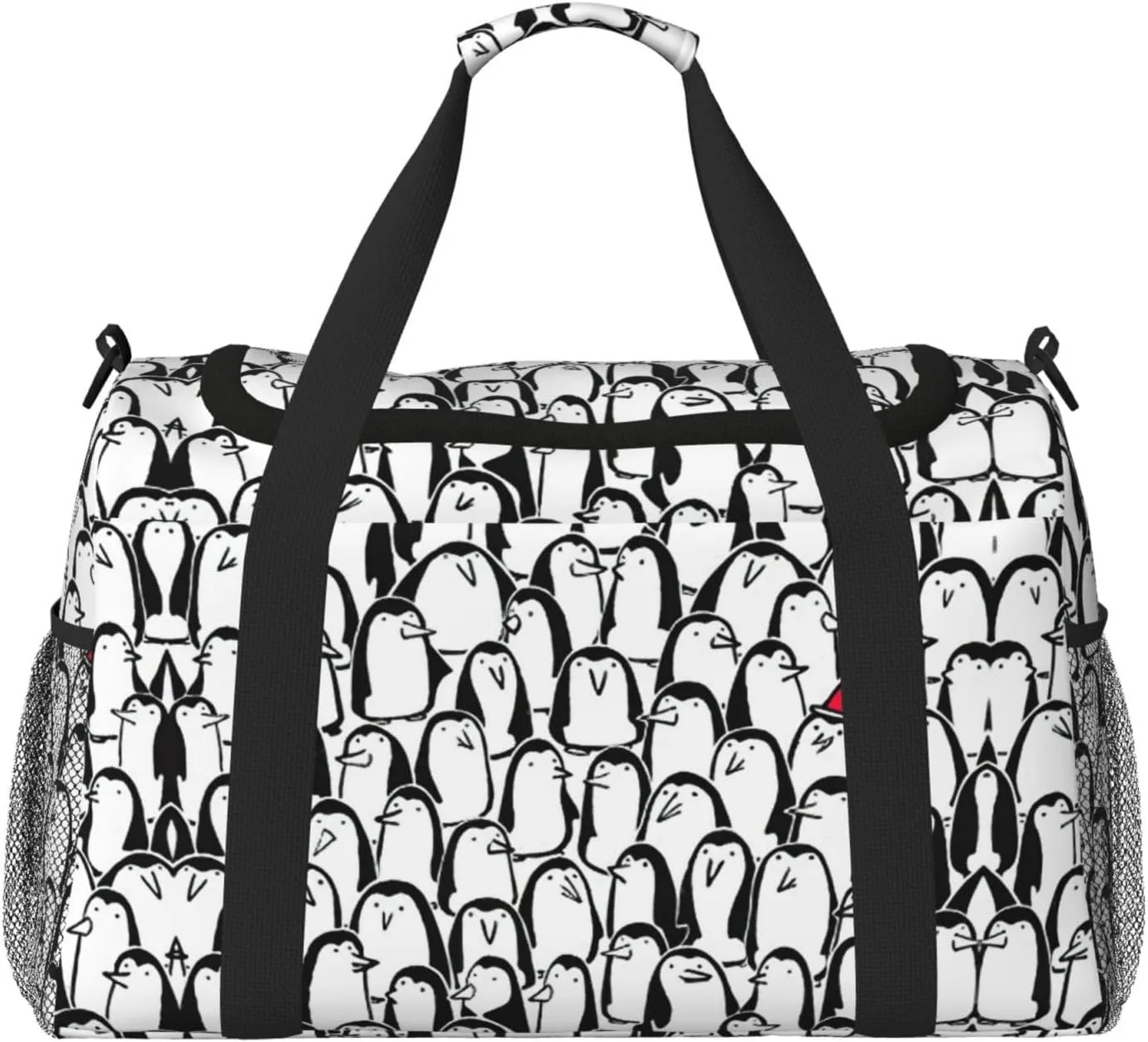 Stylish Crowd of Penguins Print Everyday Use Travel Duffle Bag Large Capacity Travel Bag Stylish Functional Bag