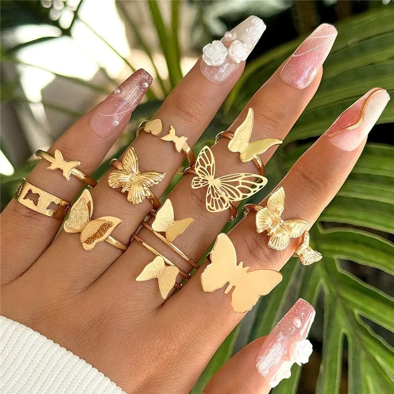 Stylish Geometric Stackable Ring Set