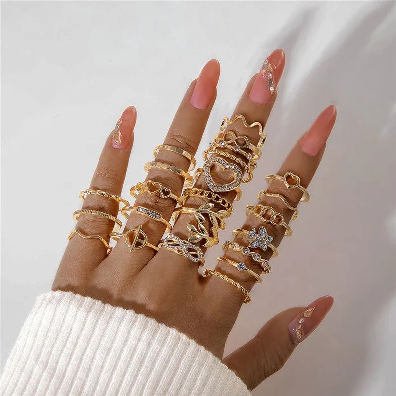 Stylish Geometric Stackable Ring Set