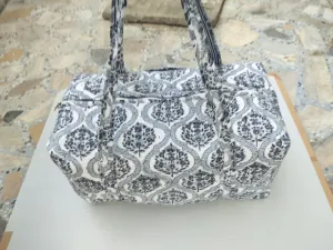 Stylish Indian Beautiful Pure Cotton Very Nice Quilted Duffle Bag Block Printed Handmade Multiuse Shopping Duffle Bag.