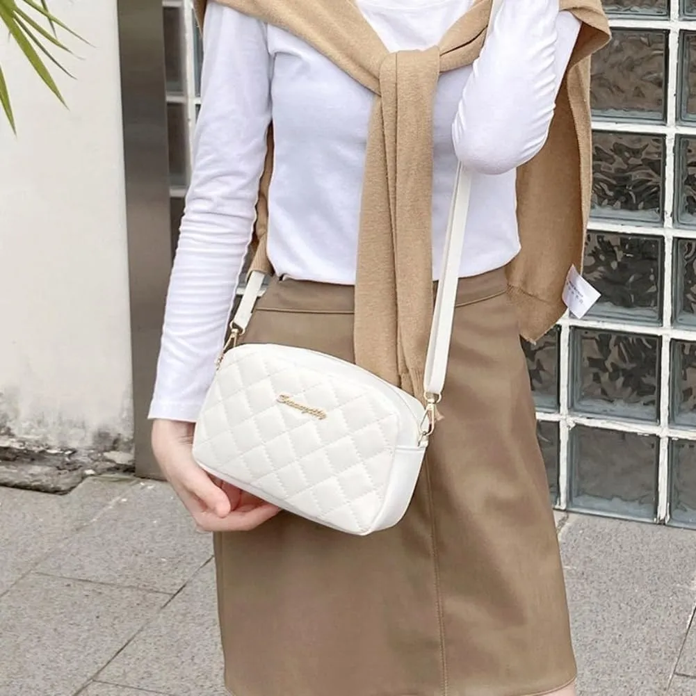 Stylish Ladies Handbags Embroidered Women Shoulder Bags Solid Color Lattice Female Messenger Bag