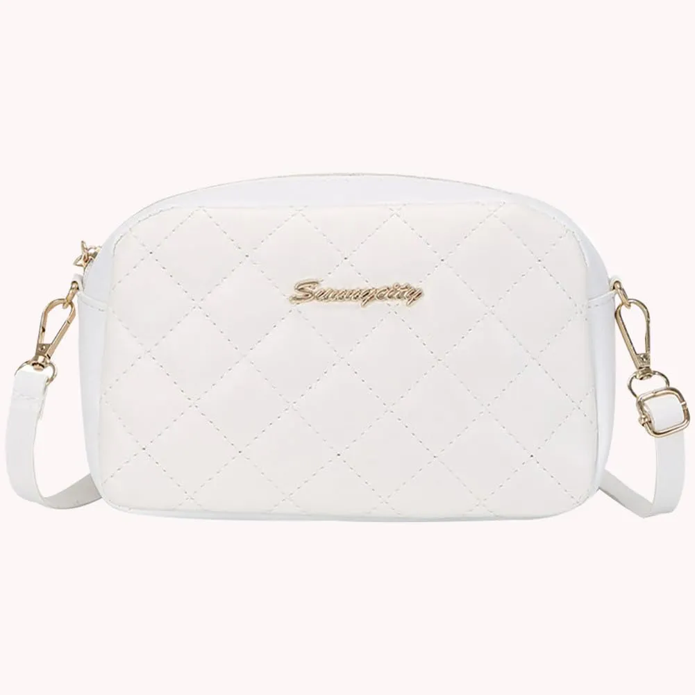 Stylish Ladies Handbags Embroidered Women Shoulder Bags Solid Color Lattice Female Messenger Bag