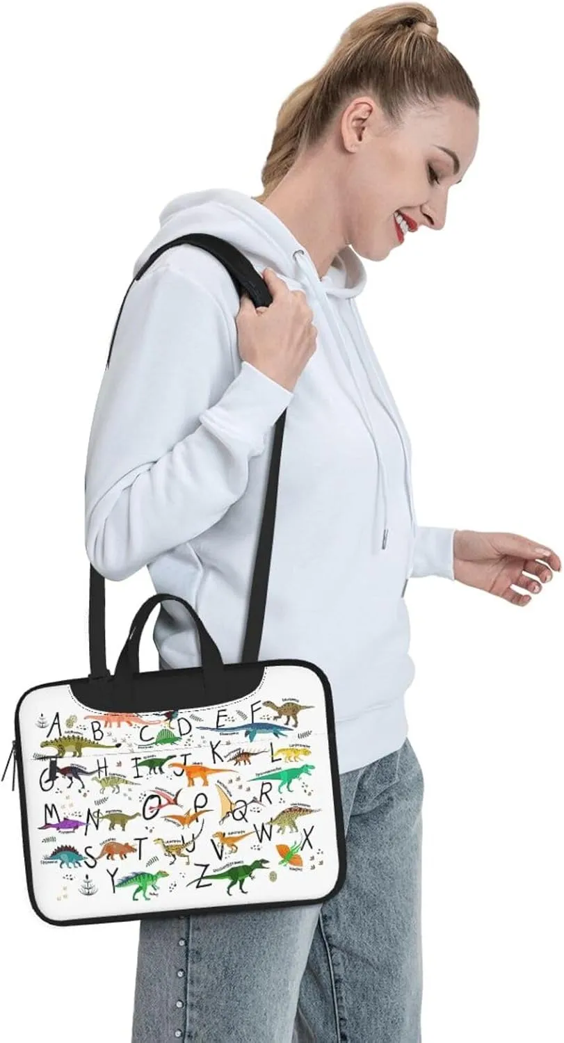 Stylish Learning Alphabets with Dinosaurs Print Practical Laptop Case Laptop Bag - Stylish Messenger Bag & Laptop Shoulder