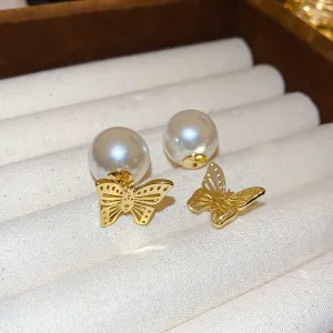 Stylish Pearl Earrings With Electroplating