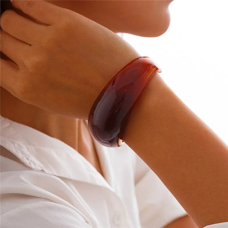 Stylish Wide Transparent Bangle