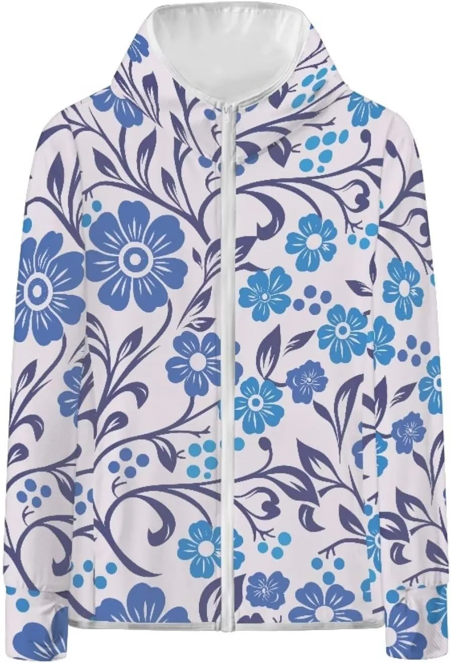Summer Long Sleeves Sun Shirt,Women UPF 50  Sunshirt with Hooded