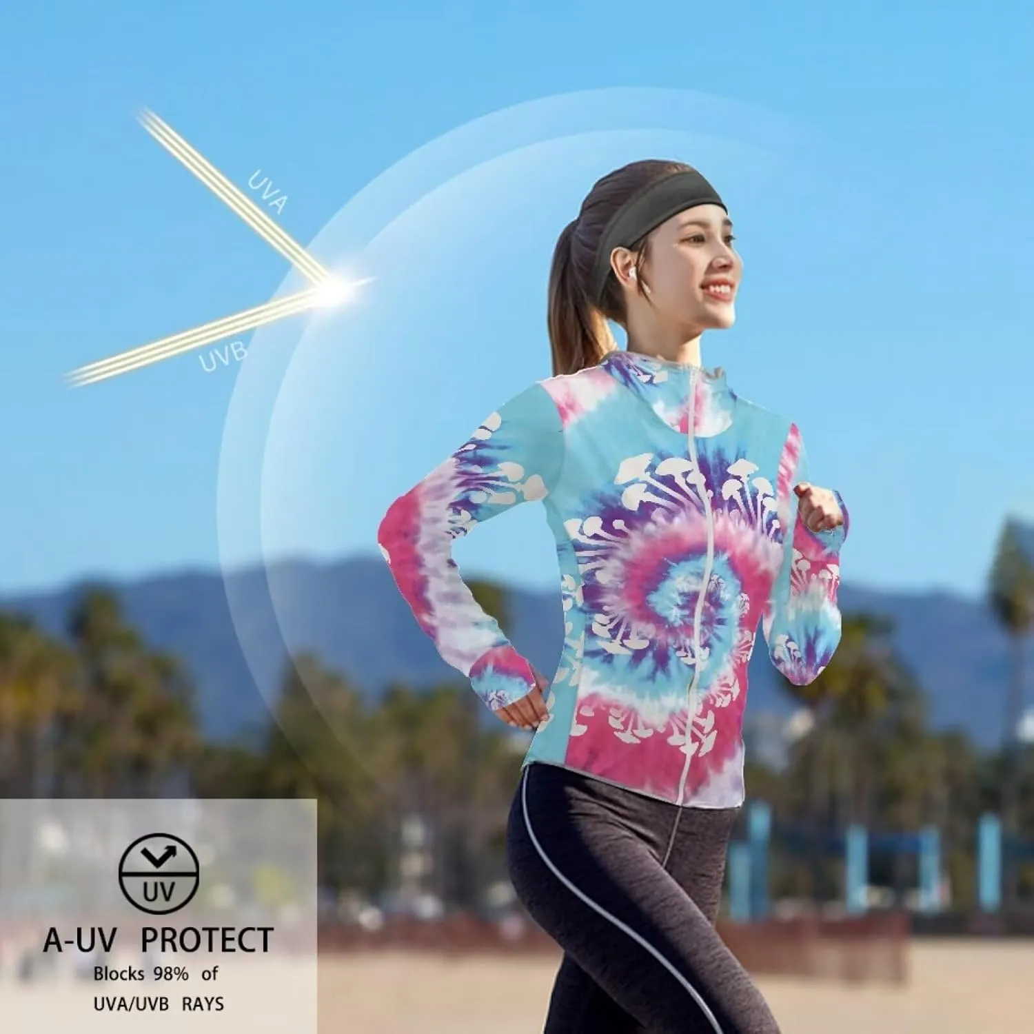 Summer Long Sleeves Sun Shirt,Women UPF 50  Sunshirt with Hooded