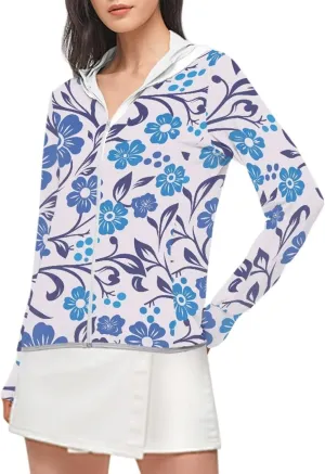 Summer Long Sleeves Sun Shirt,Women UPF 50  Sunshirt with Hooded