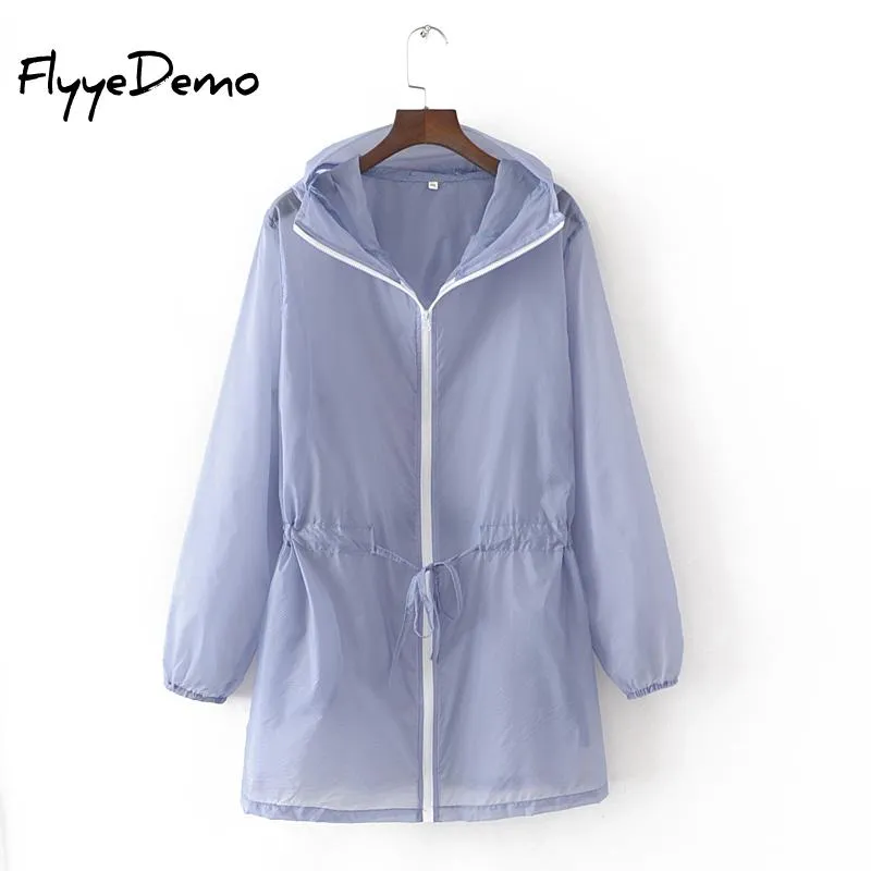 Summer Thin White Hooded Sunproof Cardigan Beach Blouse