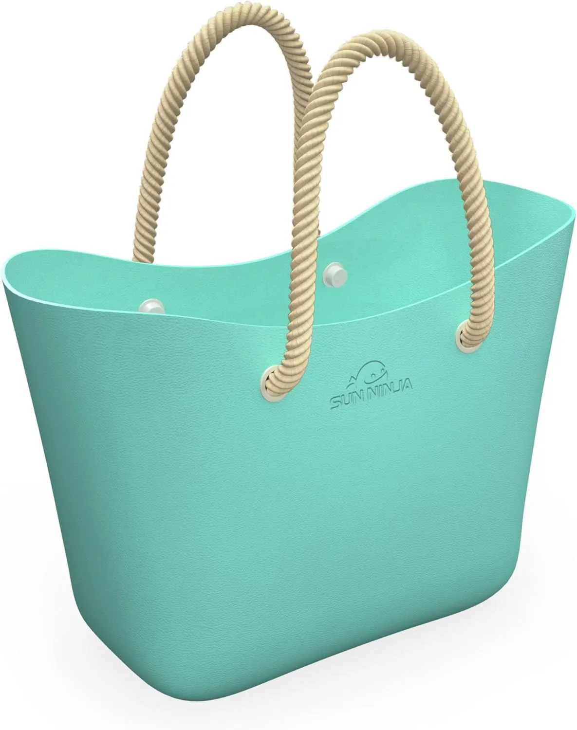 SUN NINJA Rubber Tote Bag - Extra Large Waterproof Sandproof and Washable EVA Plastic Bag for Boat Beach or Swim