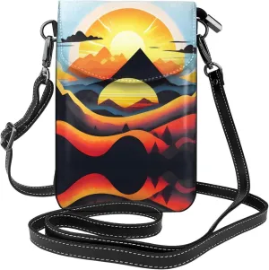 Sunrise Mountain Printed Women's Crossbody Phone Bag - Perfect for Travel and Shopping