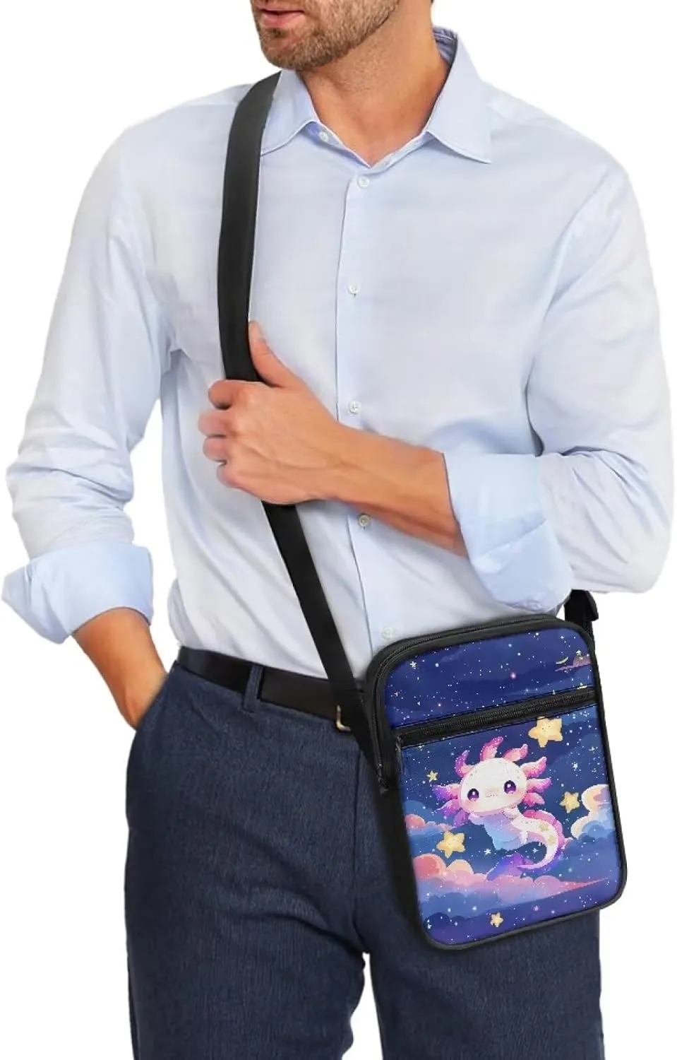 Suobstales Small Crossbody Bag for Women Men, Mini Messenger Bag Shoulder Bag Sling Bag with Zipper Pocket for Phone Passport