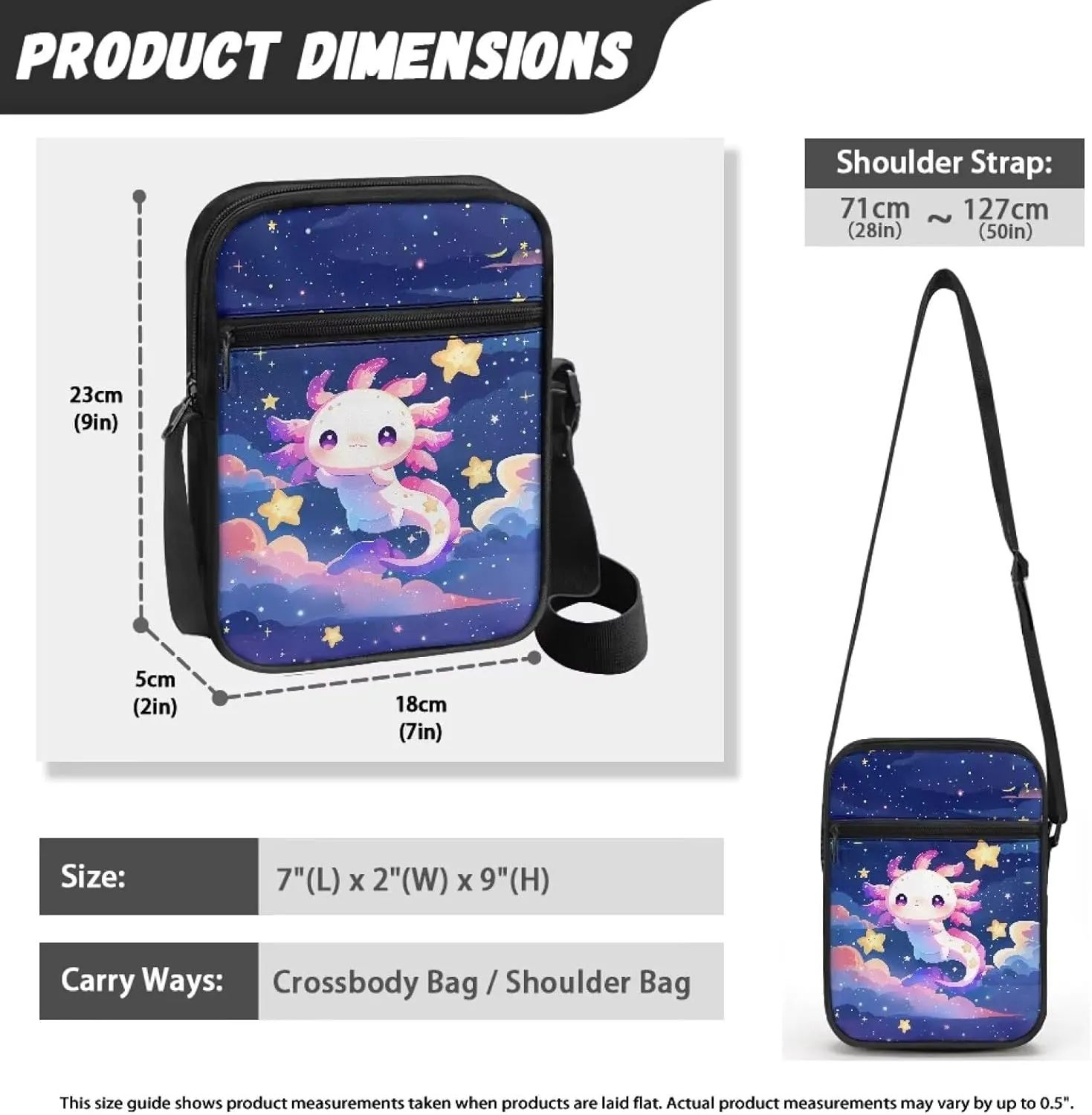 Suobstales Small Crossbody Bag for Women Men, Mini Messenger Bag Shoulder Bag Sling Bag with Zipper Pocket for Phone Passport