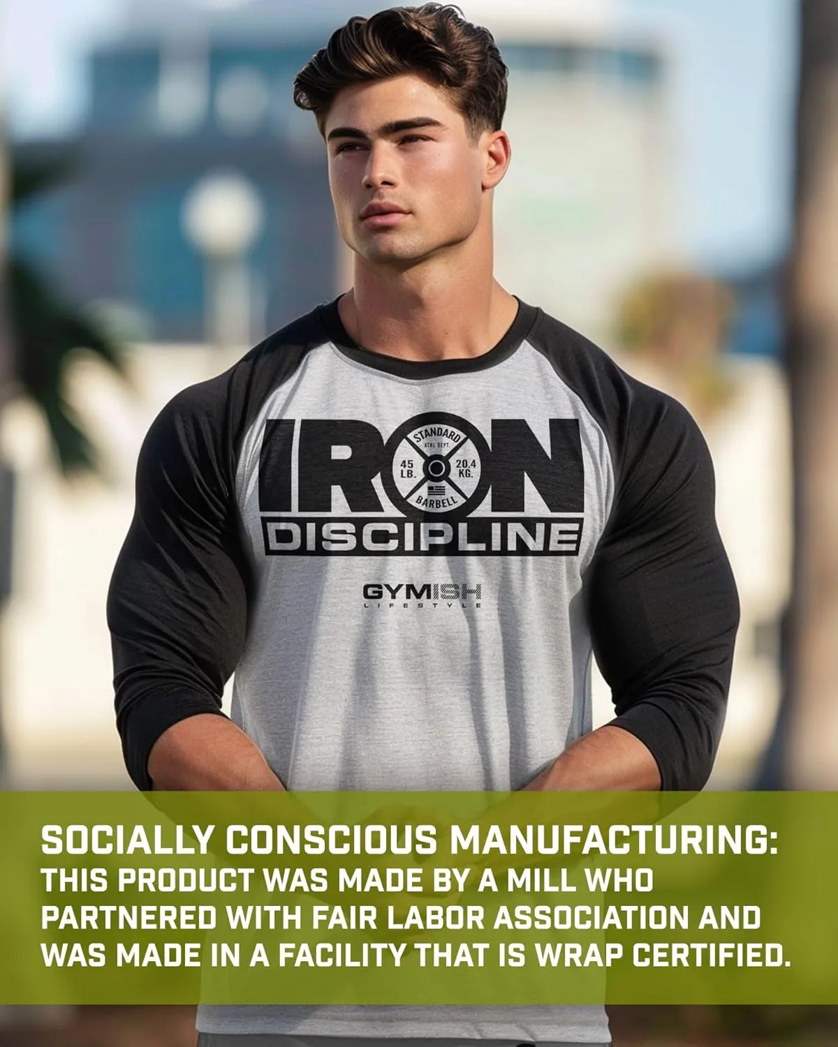 Supreme Funny Raglan Workout Shirt, Inspirational Gym 3/4 Sleeve Mens T-Shirts