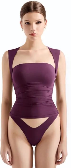 SUUKSESS Womens Square Neck Going Out Tank Tops Double Lined Summer Sleeveless Business Casual Shirt