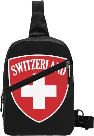 Switzerland Coat of Arms Suisse 1291 Crossbody Bag Portable Sling Bags Foldable Chest Daypack Reusable Sports Shoulder Backpack Diagonally Casual Rucksack Travel Bag