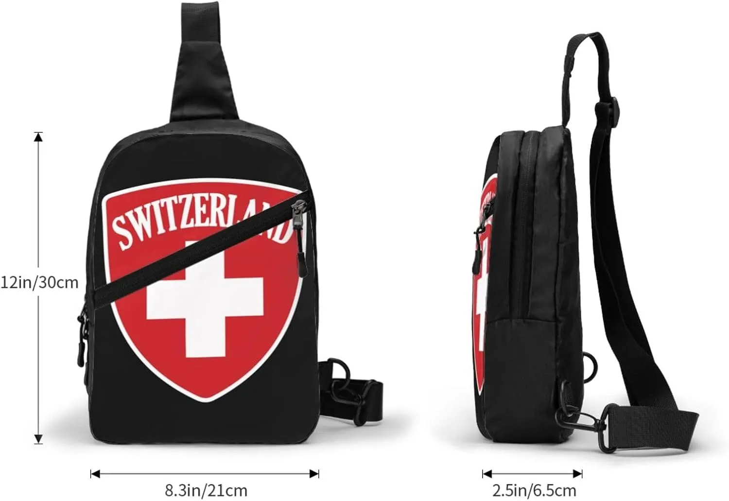 Switzerland Coat of Arms Suisse 1291 Crossbody Bag Portable Sling Bags Foldable Chest Daypack Reusable Sports Shoulder Backpack Diagonally Casual Rucksack Travel Bag