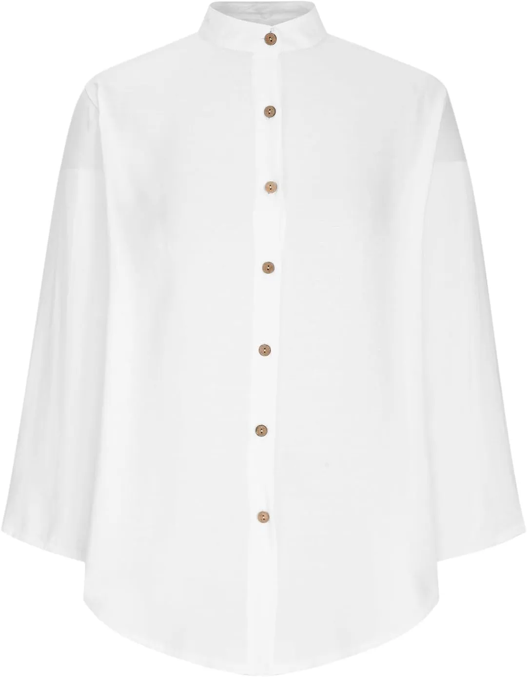 TANGNADE Womens Cotten Linen Blouse Summer Casual 3/4 Sleeve Shirts Loose Fit Oversized Tshirts Tunic Tops with Pockets