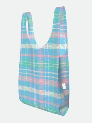 Tartan Pastel Parachute Waterproof Shopper Bag