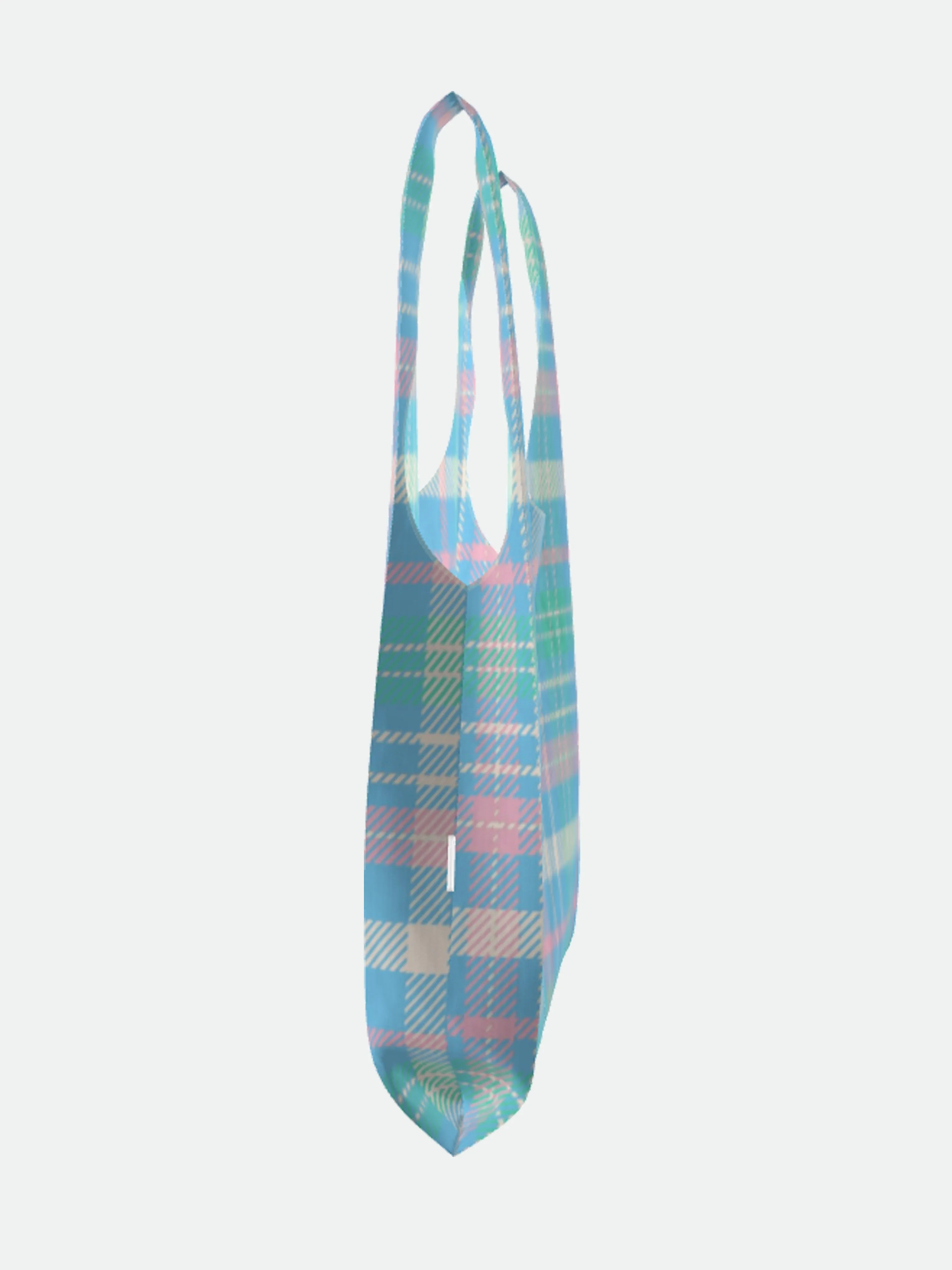 Tartan Pastel Parachute Waterproof Shopper Bag