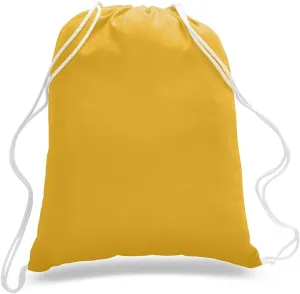 TBF 12 Pack Bulk Cotton Canvas Drawstring Backpack Bags (14" W x 18" H) - Perfect for DIY, Crafts, Events & More